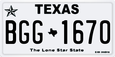 TX license plate BGG1670