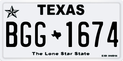 TX license plate BGG1674