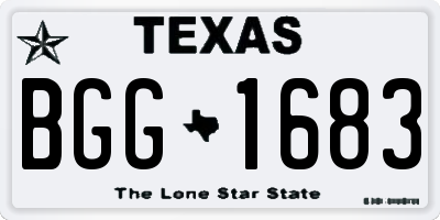 TX license plate BGG1683