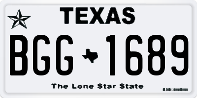 TX license plate BGG1689