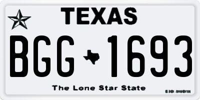 TX license plate BGG1693