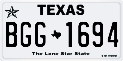TX license plate BGG1694