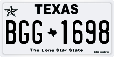 TX license plate BGG1698