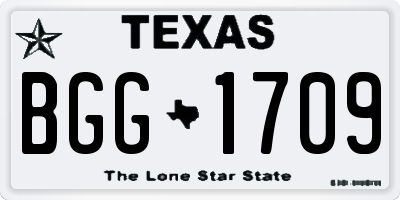 TX license plate BGG1709