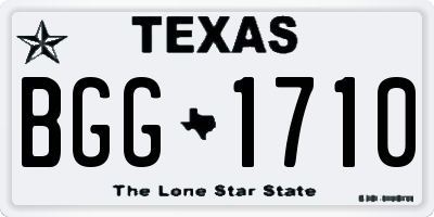 TX license plate BGG1710
