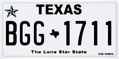 TX license plate BGG1711