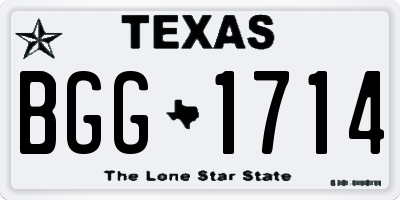 TX license plate BGG1714