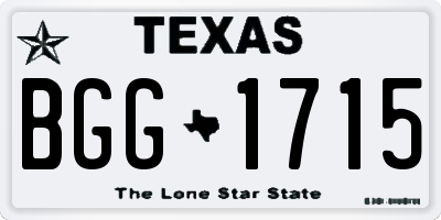 TX license plate BGG1715