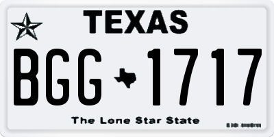 TX license plate BGG1717