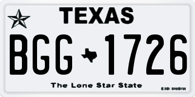 TX license plate BGG1726