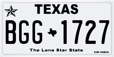 TX license plate BGG1727