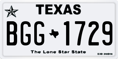 TX license plate BGG1729