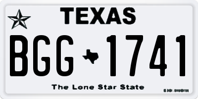 TX license plate BGG1741