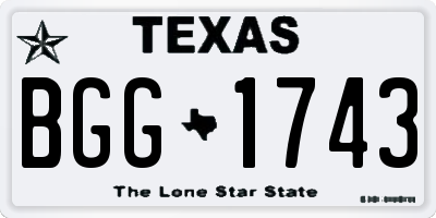 TX license plate BGG1743