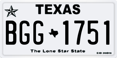 TX license plate BGG1751