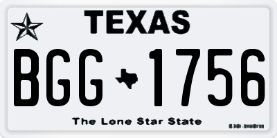 TX license plate BGG1756