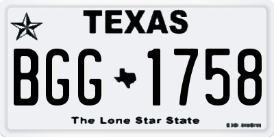 TX license plate BGG1758
