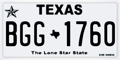 TX license plate BGG1760