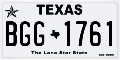 TX license plate BGG1761