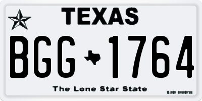 TX license plate BGG1764