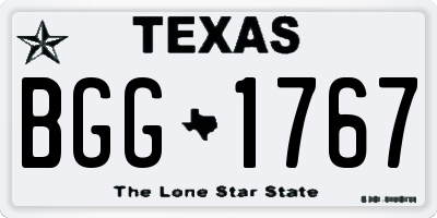 TX license plate BGG1767