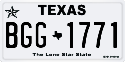 TX license plate BGG1771