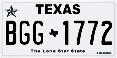 TX license plate BGG1772