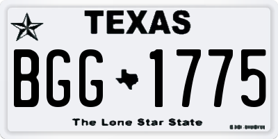 TX license plate BGG1775