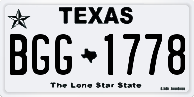 TX license plate BGG1778