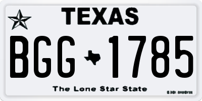 TX license plate BGG1785