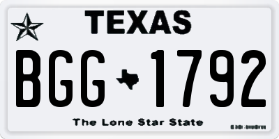TX license plate BGG1792