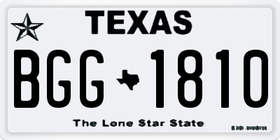 TX license plate BGG1810