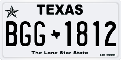 TX license plate BGG1812