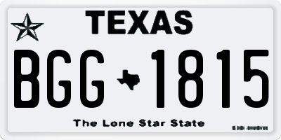 TX license plate BGG1815