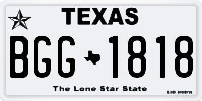 TX license plate BGG1818