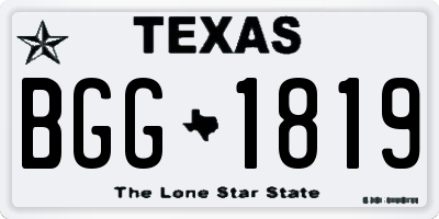 TX license plate BGG1819