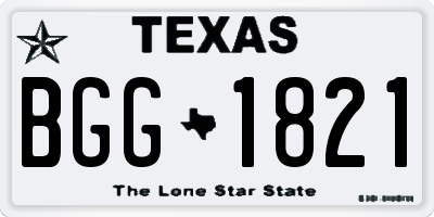 TX license plate BGG1821
