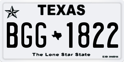 TX license plate BGG1822