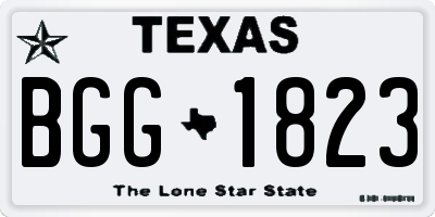 TX license plate BGG1823