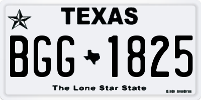 TX license plate BGG1825