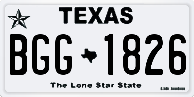 TX license plate BGG1826