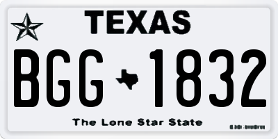 TX license plate BGG1832