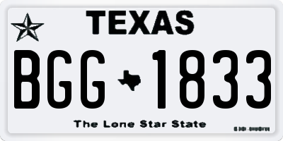 TX license plate BGG1833