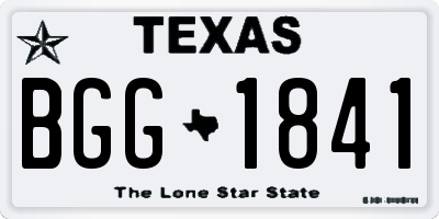 TX license plate BGG1841