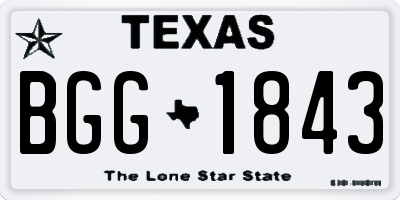 TX license plate BGG1843