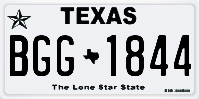 TX license plate BGG1844