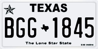 TX license plate BGG1845
