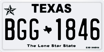 TX license plate BGG1846