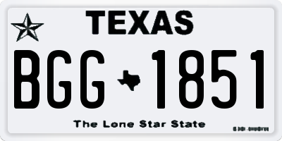 TX license plate BGG1851
