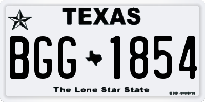 TX license plate BGG1854